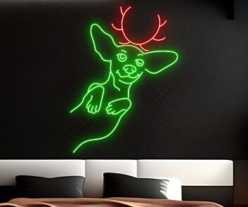 Brighten Up Your Festivities: Dachshund Christmas LED Sign, Perfect for Home, Office, and Holiday Parties Décor.