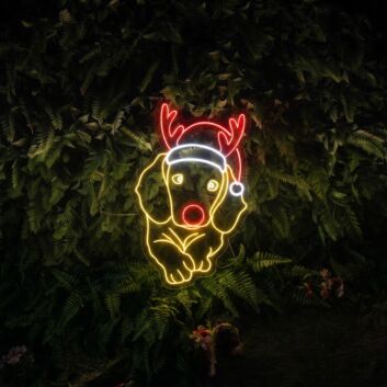Dress Up Your Festive Celebrations and Spaces: From Home to Office and Storefronts, with the Dachshund Christmas LED Sign Neon Light Decor.