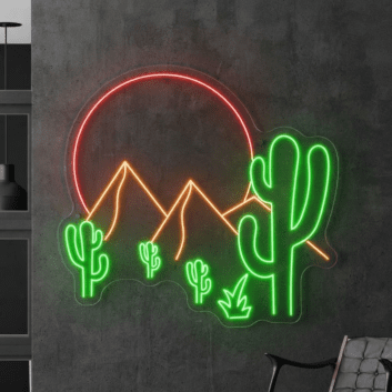 Enhance Your Space: Desert Cactus Led Neon Sign, Perfect for Restaurants, Coffee Bars, Clubs, and Home Decor