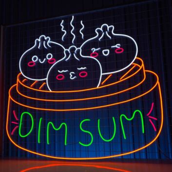 Brighten Your Eatery or Kitchen Ambiance - Dimsum Dumpling Led Neon Sign for Restaurants, Home Cooking Areas, and Food-Themed Parties