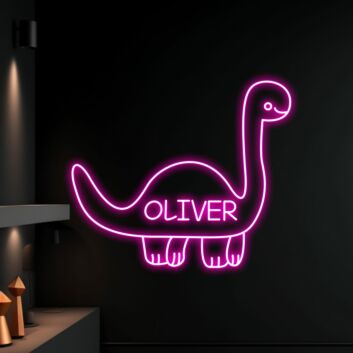 Bring Playful Glow to Bedrooms and Celebrations: Dinosaur Led Sign, Custom Name Children Neon Light for Kid Decor and Birthday Parties