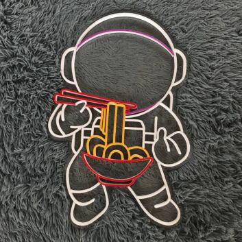 Brighten Up Your Dining Area, Office, or Storefront with the Eat Ramen Led Neon Sign Spaceman Restaurant Wall Decor - Perfect for Creating a Unique Space.