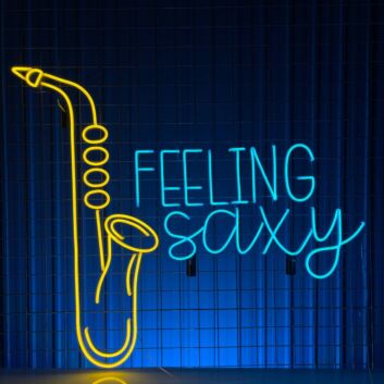 Elevate Your Jazz Nights with Feeling Saxy Led Neon Sign: Perfect for Bars, Clubs, Music Studios, and Home Decor.