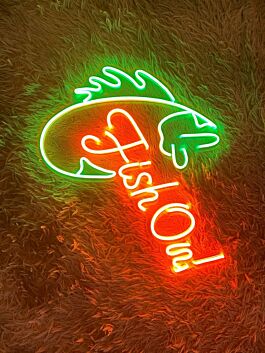 Brighten Your Home, Office, or Fishing Store with the Fish On Led Neon Sign - Perfect for Sea Animal Enthusiasts and Parties