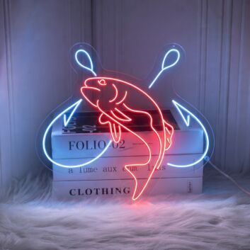 Cast a Glow on Your Space: Fishing Led Sign Sea Animal Lover Neon Light for Home Decor, Bars, and Outdoor Party Ambience