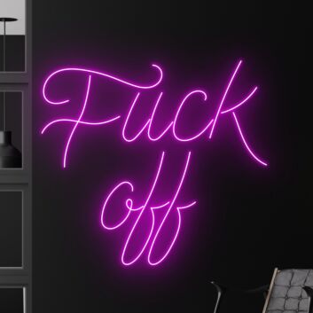 Brighten Your Space with Attitude: Fuck Off Led Neon Sign Perfect for Bars, Home Offices, or Christmas Themed Parties