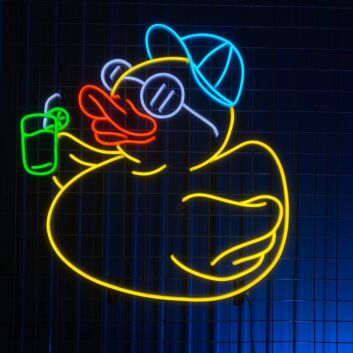 Brighten Up Your Bar, Home, or Next Event with the Quirky Funny Duck Drink Cocktail LED Neon Sign, Perfect for Adding a Splash of Fun to Any Setting.