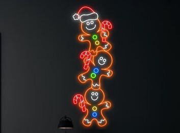 Brighten Your Holiday Festivities and Spaces: Funny Gingerbread Led Neon Sign for Christmas Party, Home, and Office Decor.