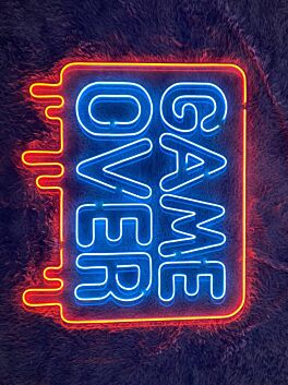 Elevate Your Gaming Space with Game Over Led Neon Sign - Ideal for Arcade, Bar, Man Cave, and Game Room Decoration.