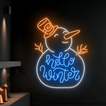 Bring festive cheer to your holiday gatherings and retail displays with the Hello Winter Snowman Led Neon Sign Christmas Neon Light Christmas Decor.
