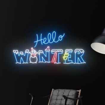 Brighten Up Your Christmas, Party, and Home Ambiance with the Hello Winter Snowman Led Neon Sign Christmas Neon Light Decor.