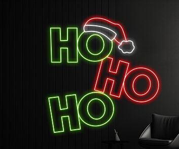 Brighten Your Festive Season: Hohoho Led Neon Sign Christmas Quote Led Light, Perfect for Home, Office, and Store Holiday Decorations, Welcoming Santa Claus in Style.