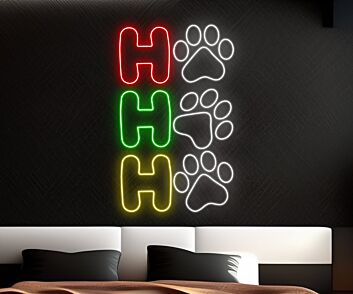 Brighten Your Festivities: Perfect for Home Decor, Office Sparkle, and Holiday Parties with Hohoho Paw Dog Led Neon Sign Hohoho Christmas Led Sign Merry Christmas Neon Light.