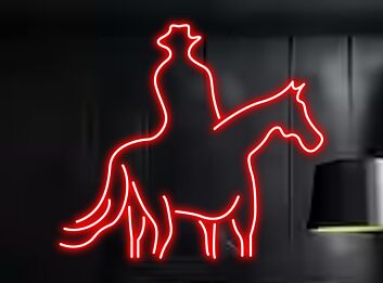 Light Up Your Western-Themed Parties and Home Decor with the Authentic Howdy Cowboy Riding Horse LED Neon Sign