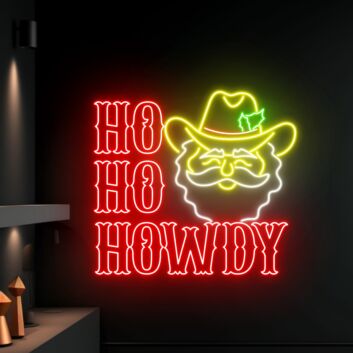 Brighten Your Holiday Season: Howdy Santa Claus Led Neon Sign for Festive Home Decor, Office Celebrations, and Christmas Party Ambiance.