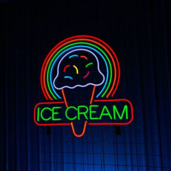 Brighten Your Cream Coffee Shop, Home, or Wedding with the Ice Cream Neon Led Light Deco
