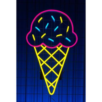 Brighten Up Your Space: Ice Cream Neon Led Light Cream Coffee Shop Decor Light, Perfect for Home, Bar, and Wedding Ambiance.