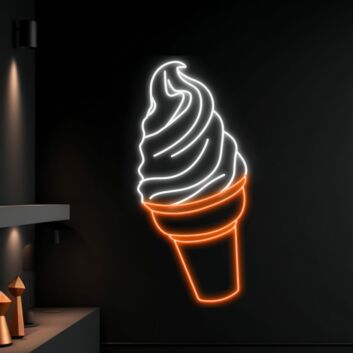 Brighten Up Your Space: Ice Cream Neon LED Light Cream Coffee Shop Decor for Bar, Home, and Celebrations