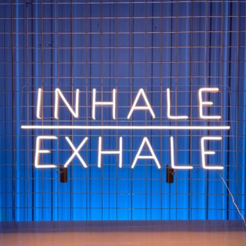 Brighten Your Zen Space, Yoga Studio, or Bedroom with the "Inhale Exhale" LED Neon Sign, Perfect for Relaxing Ambiance and Mindful Decor.