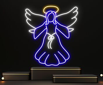 Brighten Your Sanctuary: The Jesus Christ Angel Wings Led Neon Sign for Home Decor, Church Events, and Inspirational Settings