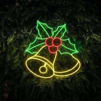 Add a Festive Spark to Your Holiday Decor, Office, or Storefront with the Jingle Bells Christmas Led Neon Sign.