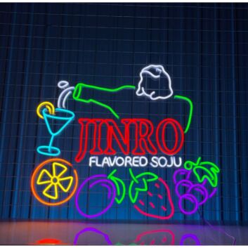 Brighten Up Your Bar, Man Cave, or Party Venue with the Colorful Jinro Flavored Soju Logo Led Neon Sign - The Ultimate Accent for Soju Lovers Everywhere