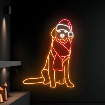 Bring festive warmth to your home, office, or holiday parties with the Labrador Christmas Hat Led Neon Sign, the perfect Christmas Labrador Led Sign for seasonal decor.