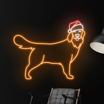 Deck the Halls and Light Up Your Celebrations with Labrador Christmas Hat Led Neon Sign - Perfect for Home, Office, and Festive Season Parties