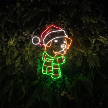 Brighten Your Festive Celebrations and Spaces: Christmas Labrador LED Sign for Home Decor, Office Festivities, and Joyous Holiday Parties.