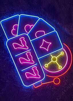 Lucky Number 777 Led Neon Sign Jackpot Casino Led Light Wall Decor
