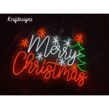 Merry Christmas Led Neon Sign Christmas Tree Neon Light Christmas Decor Red