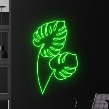 Monstera Leaf Led Neon Sign Monstera Leaf Led Light Restaurant Wall Led Art Deco