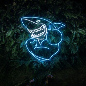 Muscular Shark Shark Led Sign Restaurant Decor Led Neon Sign Bar Club Decor