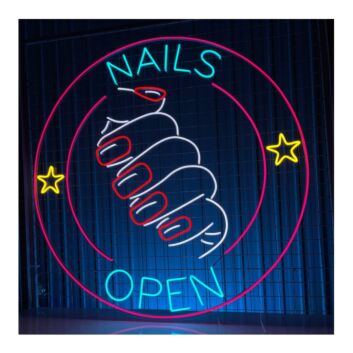 Nails Open Led Neon Sign Nails Open Welcome Decor Led Sign