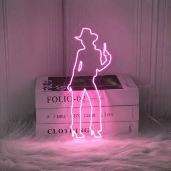 Naked Cowgirl With Gun Led Neon Sign Bar Decor