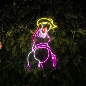 Naked Cowgirl With Gun Led Neon Sign Texas Cowgirl Neon Led Sign
