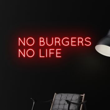 No Burgers No Life Led Neon Sign