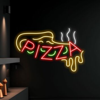 Pizza Logo Led Neon Sign Pizza Led Sign Pizza Restaurant Logo Home Room Decor