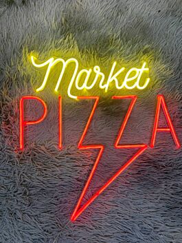 Pizza Market Custom Pizza Led Sign Pizza Restaurant Decor