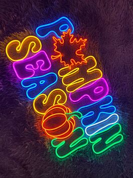 Pumpkin Season Led Neon Sign Hello Fall Neon Led Sign Light Pumpkin Wall Sign