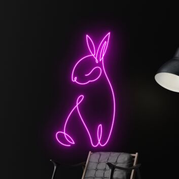 Rabbit Led Neon Sign Custom Rabbit Led Sign Cute Animal Club Decor
