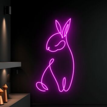 Rabbit Led Neon Sign Custom Rabbit Led Sign Cute Animal Club Decor