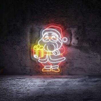 Santa Claus With Gift Led Neon Sign Santa Claus Christmas Led Sign