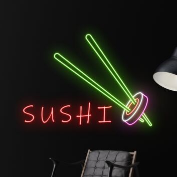 Sashimi Japanese Logo Deco Sushi Hanging Led Neon Sign Light Sushi Store Wall Deco