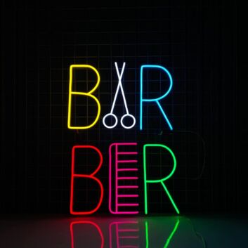 Scissors Comb Neon Led Sign Barbershop Wall Art Decor