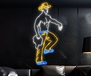Sexy Bikini Cowboy Man Texas Led Neon Sign