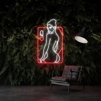 Sexy Girl Poker Custom Poker Neon Light Gambling Casino Poker Decor