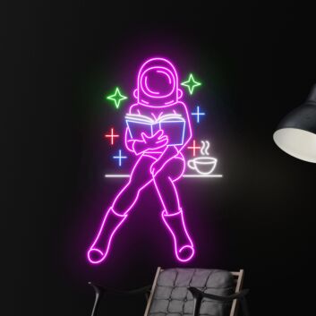 Sexy Girl Reading Book Led Neon Sign Book Lover Decor