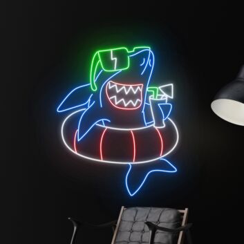 Shark Swimming Led Neon Sign Funny Shark Led Sign Cool Shark Neon Light