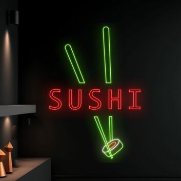 Sign Sushi Neon Led Sign Sashimi Japanese Logo Deco Sushi Wall Deco